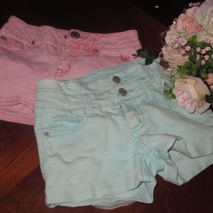 A pastel blue and pink girl shorts